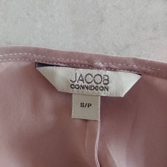 Y2K Jacob Connexion 100% silk beaded sequin cami tank top mauve pink Small - Picture 9 of 16